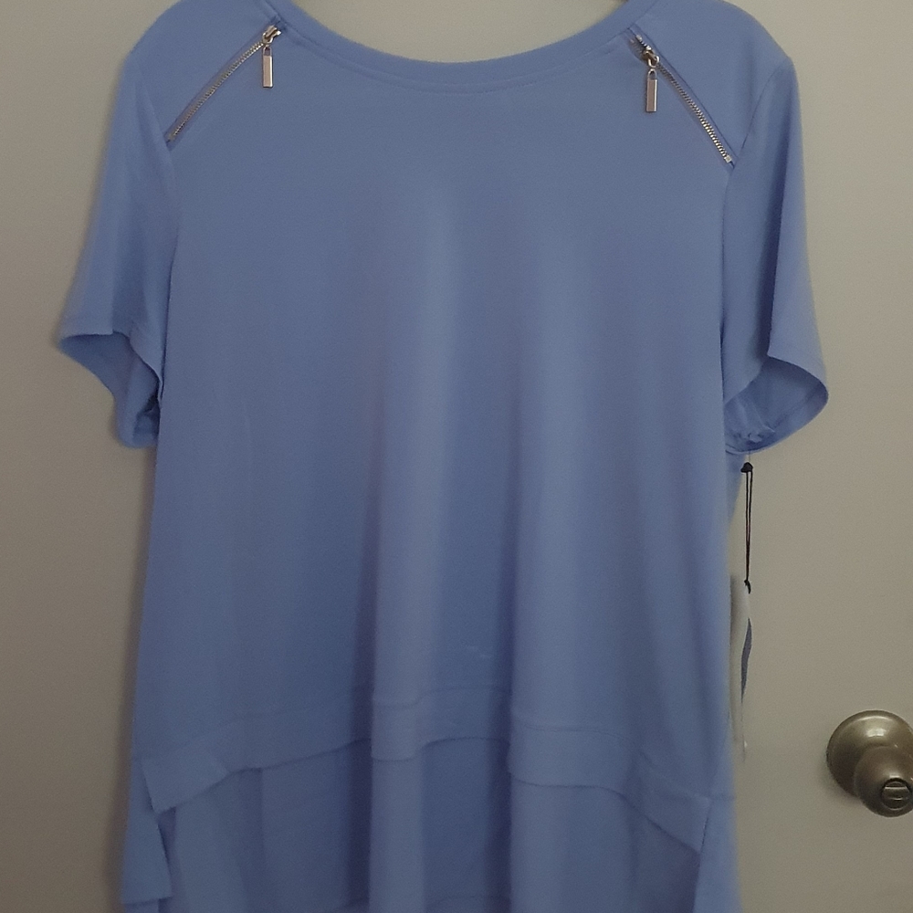 Blue Flowy Shirt